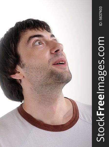 Surprised young man on white background. Surprised young man on white background