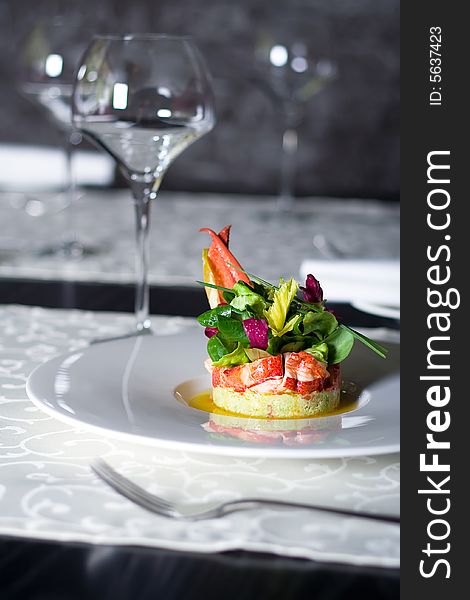 Mediterranean restaurant cuisine - Crab meat appetizer