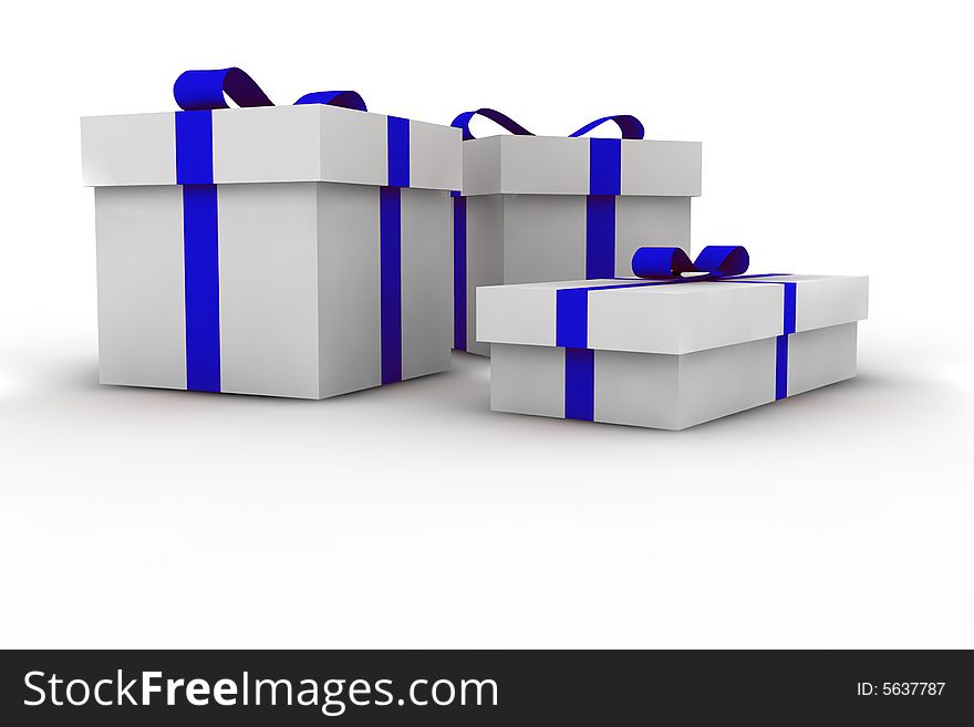 Gift boxes - 3d isolated illustration on white