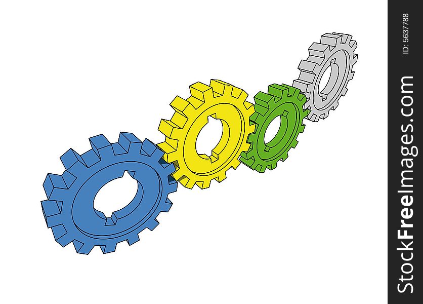 Cogwheels - business network - isolated illustration (with vector eps format). Cogwheels - business network - isolated illustration (with vector eps format)