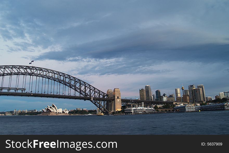 Harbour bridge and Sydney skyline