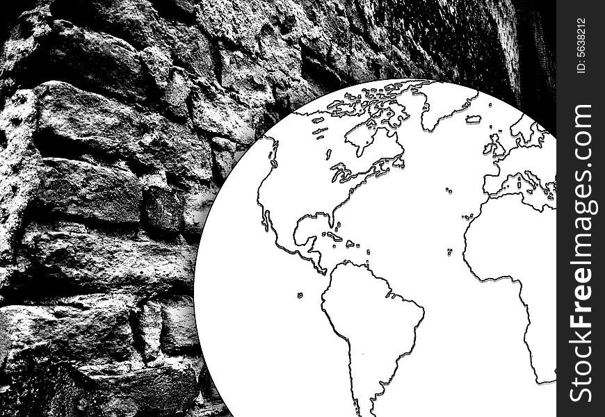 Image of globe with wall.