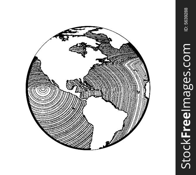 Image of black and white globe.