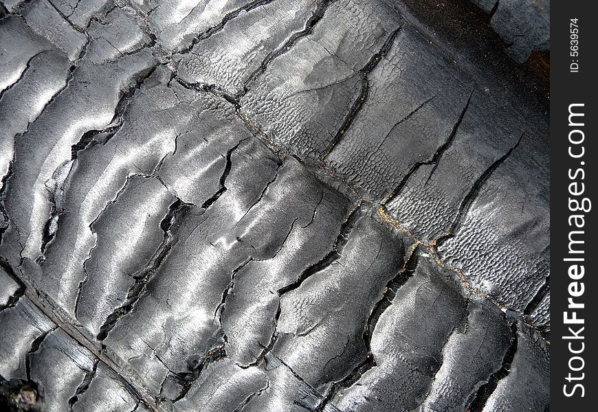 A close up photograph of some brunt tree bark. A close up photograph of some brunt tree bark.