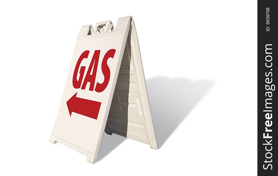 Gas Tent Sign Isolated on a White Background. Gas Tent Sign Isolated on a White Background.