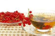 Currant And Herbal Tea In A Cup Stock Photo