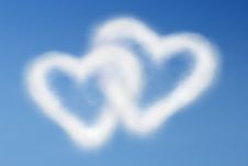 Two Heart-shaped Clouds Royalty Free Stock Images Two Heart-shaped Clouds Royalty Free Stock Images