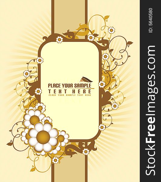 Floral banner on the brown background