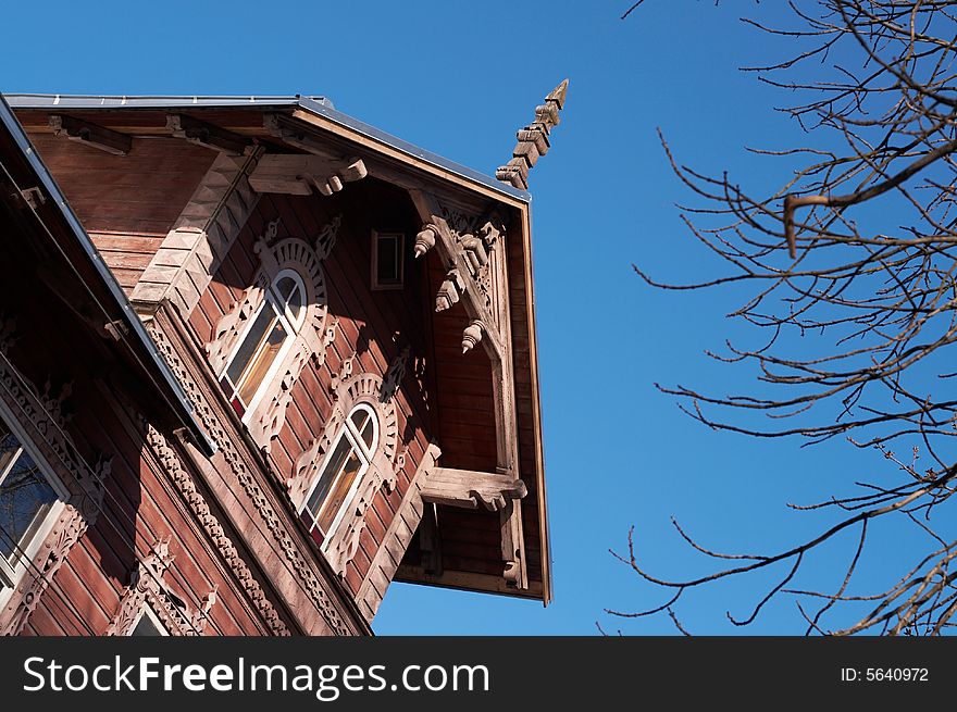 Old wooden house with lots of ornaments. Old wooden house with lots of ornaments