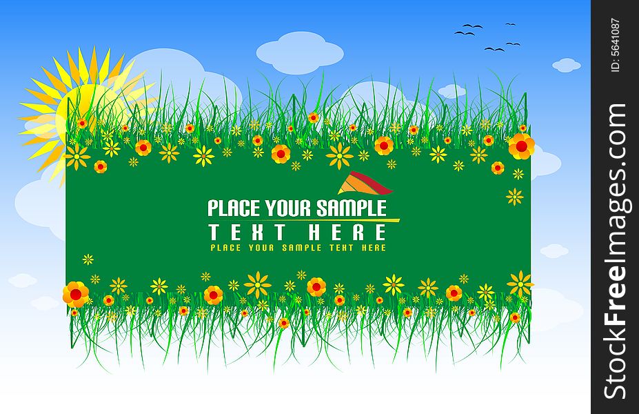 Floral banner with place for your text