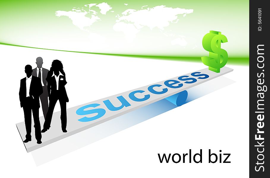 Illustration of business people..... world biz