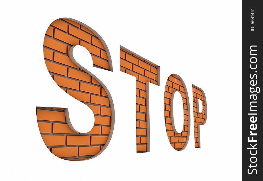 Stop on wall (image can be used for printing or web)