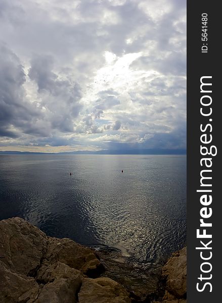 Dark sky over Adriatic sea, Croatia