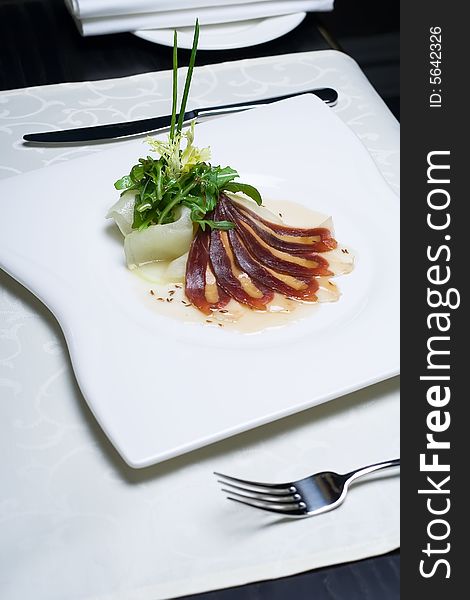 Mediterranean restaurant cuisine - Jamon appetizer
