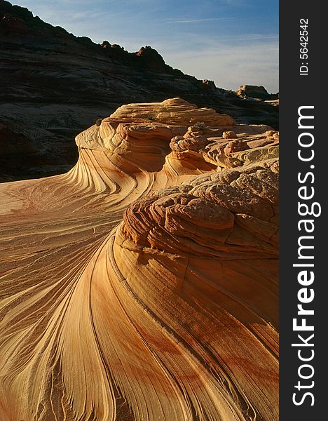 Stone Wave under sunset, Coyote Butte North, Utah