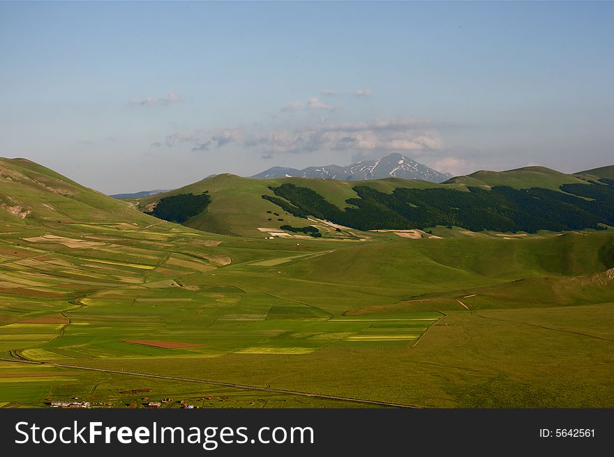 Summer landscape captured near Castelluccio di Norcia - Umbria - Italy. Summer landscape captured near Castelluccio di Norcia - Umbria - Italy