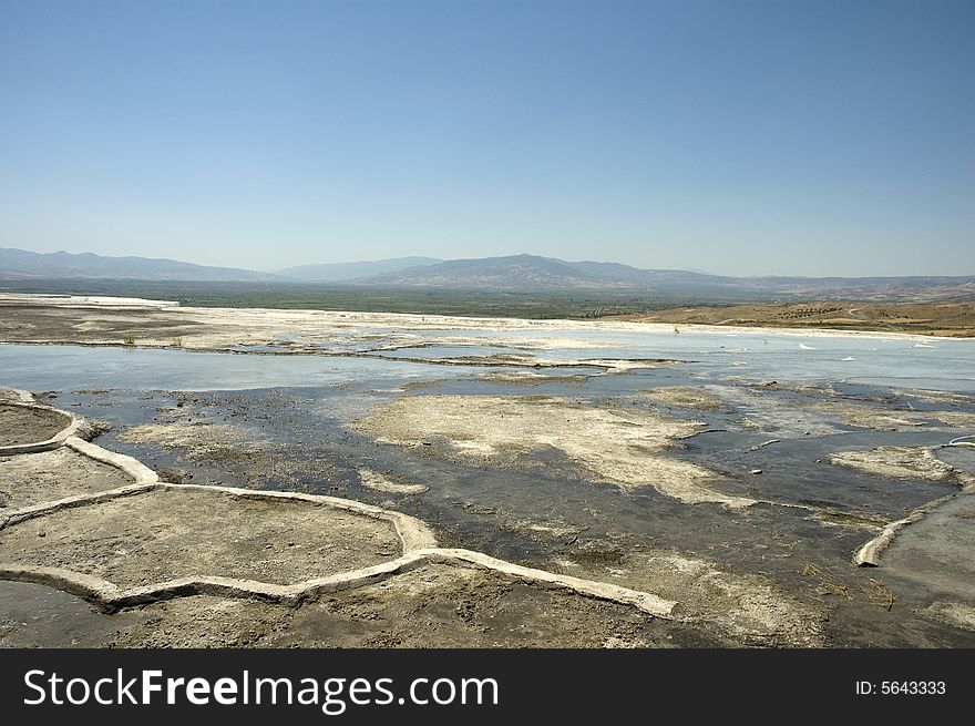 Calcium valley in Pamukkale, Turkey