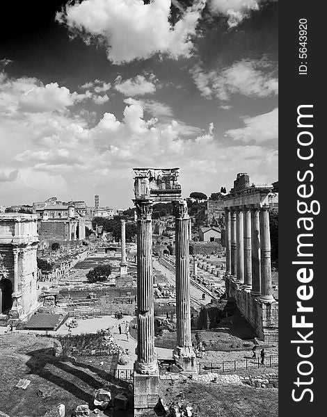 A view of the Roman forum from the Capitolium hill. A view of the Roman forum from the Capitolium hill