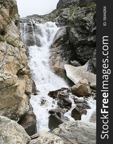 Waterfall in spring season, caucasus