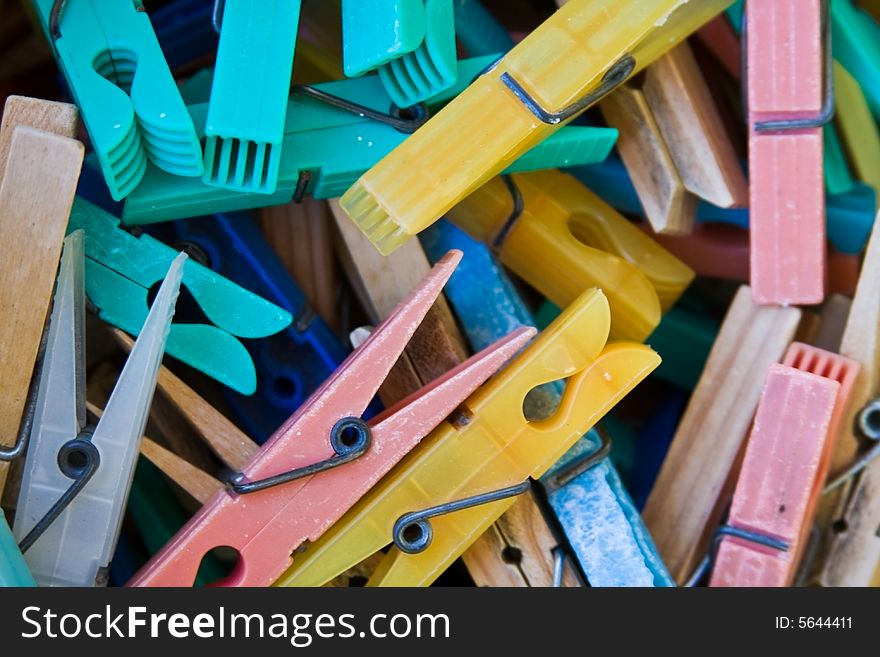 Old And Used Pegs