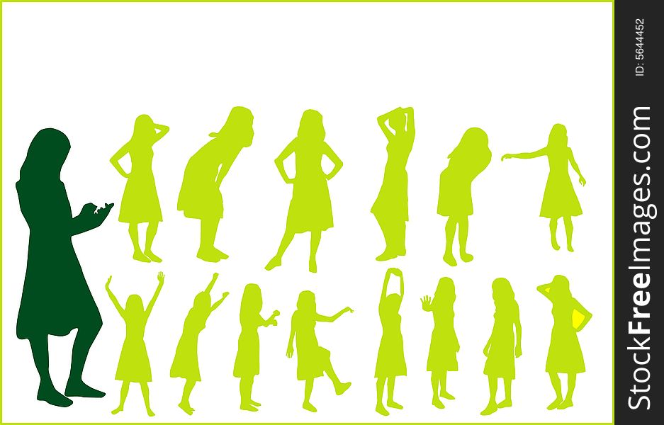 Illustration of people , woman, girls