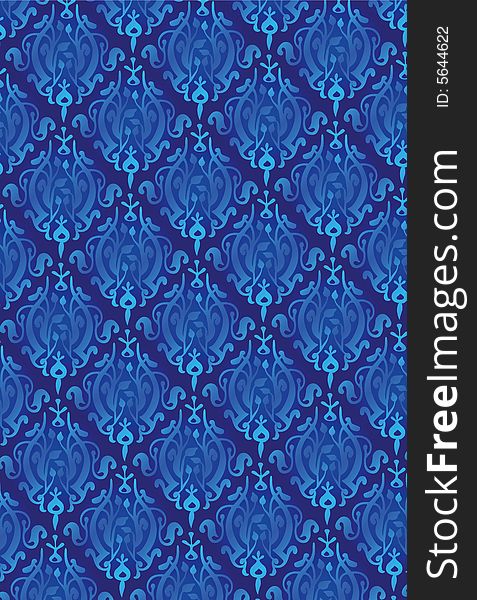 Damask Style Pattern Background - Blue Texture - Vector Include layer whit pattern design source. Damask Style Pattern Background - Blue Texture - Vector Include layer whit pattern design source