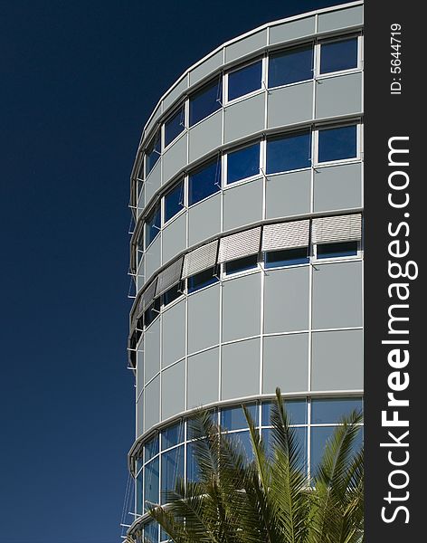 A facade detail in the blue sky