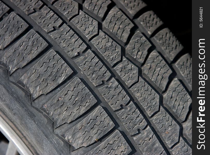 Detail of seminew tire of automobile