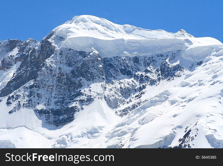 Caucasus mountain, snow top, bezengi