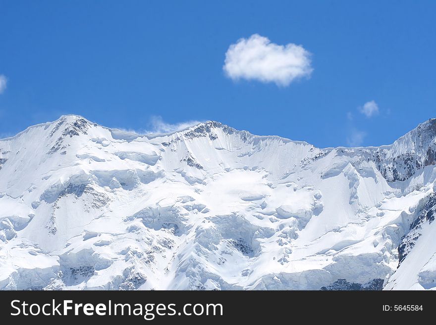 Caucasus mountain, snow top, bezengi