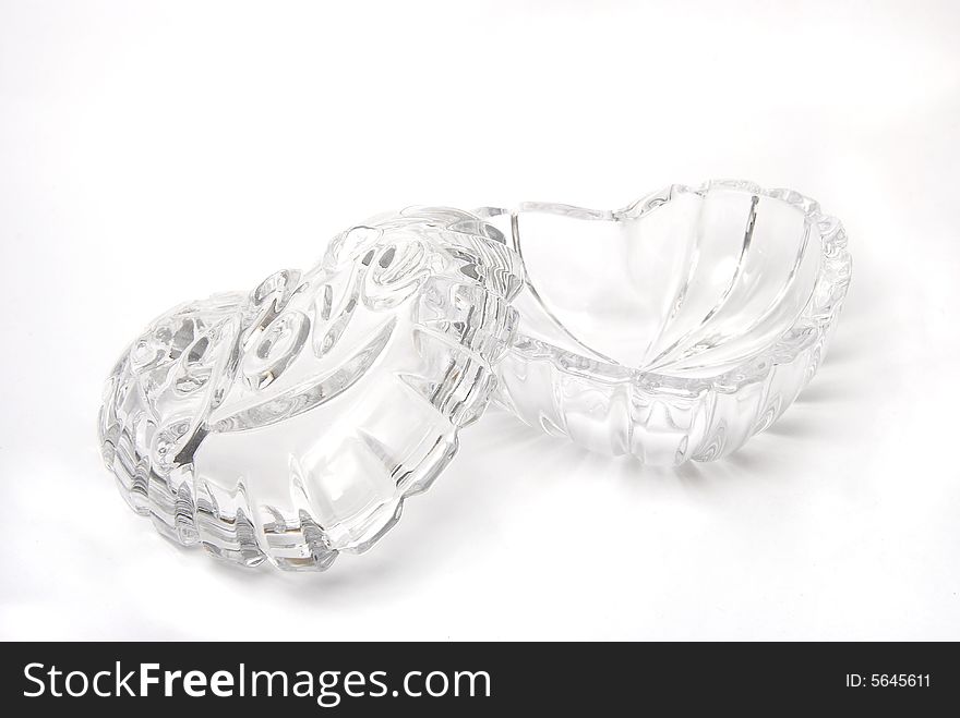 Casket for ornaments on a white background