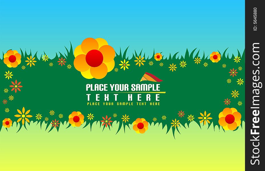 Floral banner with place for your text