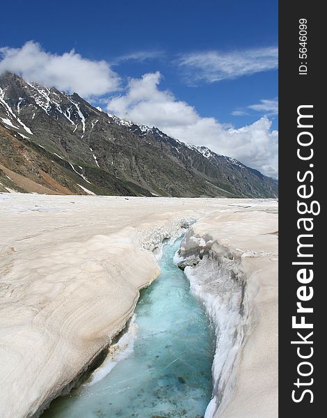 Caucasus mountain, Glacier in mountain, bezengi