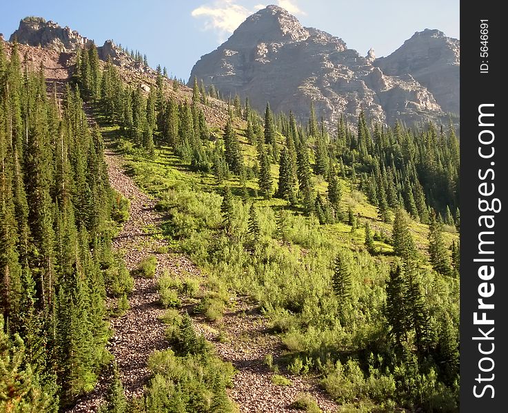 Steep path in the Rocky Mountains of Colorado. Steep path in the Rocky Mountains of Colorado