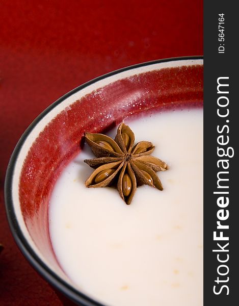 Yogurt bowl with anice close up. Yogurt bowl with anice close up