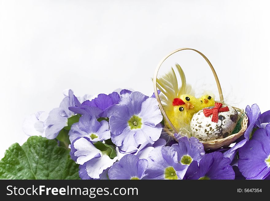 Easter decoration against the white background