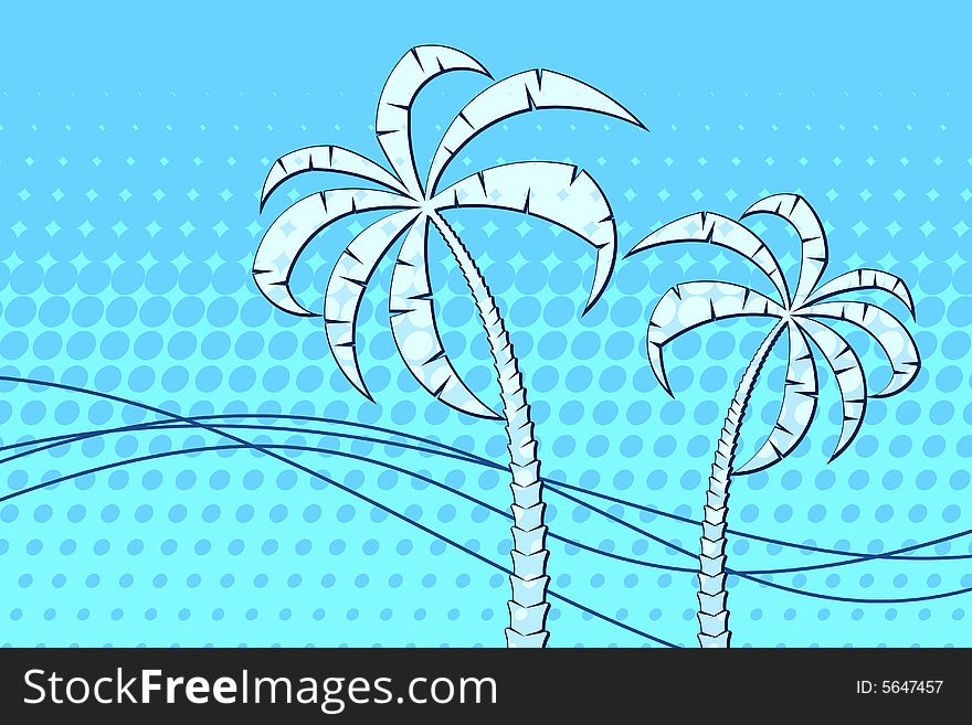 Vector illustration of palm trees