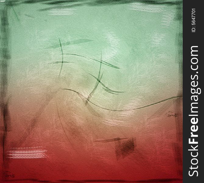 A scratched, textured green and red grunge background. A scratched, textured green and red grunge background