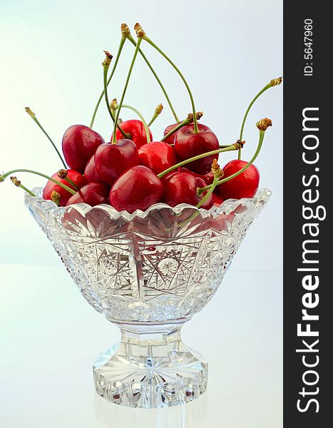 Cherries In A Glass Bowl