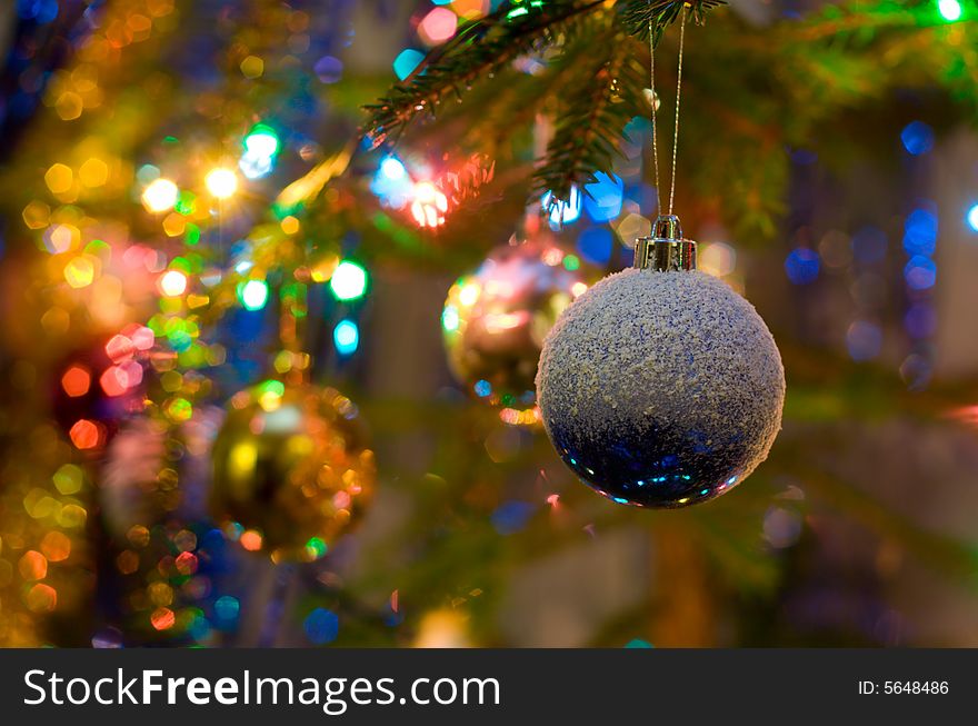 Beautiful christmas fur-tree with spheres. Beautiful christmas fur-tree with spheres