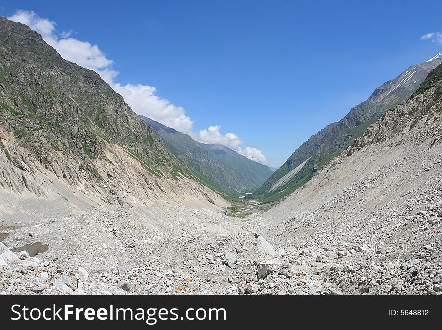 Caucasus mountain, snow top, bezengi