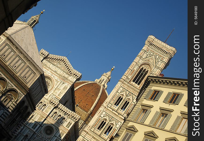 An original shot of The Cathedral and the Baptistery in Florence. An original shot of The Cathedral and the Baptistery in Florence