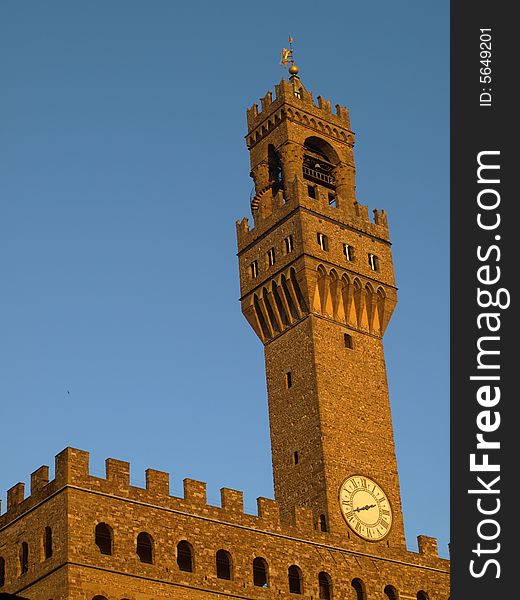 Glimpse of Palazzo Vecchio in Florence-Italy