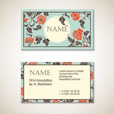 Elegant Card With Decorative Asian Flowers Stock Photo Elegant Card With Decorative Asian Flowers Stock Photo