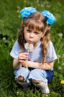 Girl With Dandelion Stock Images Girl With Dandelion Stock Images