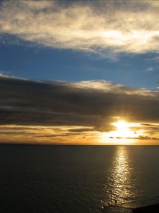 Sunrise And Clouds Over Ocean Royalty Free Stock Image Sunrise And Clouds Over Ocean Royalty Free Stock Image