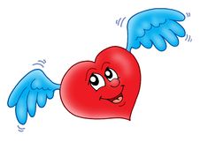 Smiling Heart With Wings Royalty Free Stock Photo Smiling Heart With Wings Royalty Free Stock Photo