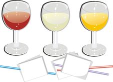 Glasses. Wine, Juice And Champagne Stock Image
