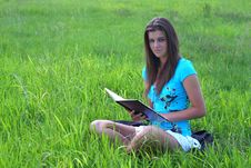 Summer Girl And A Book 4 Stock Images