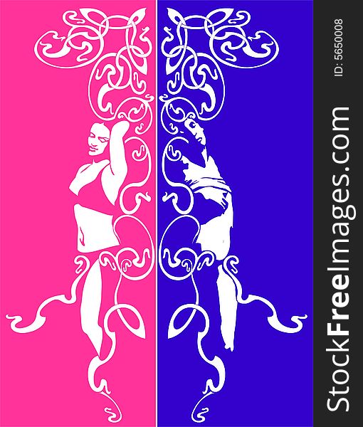 Vector illustration of pattern with female and male. Vector illustration of pattern with female and male